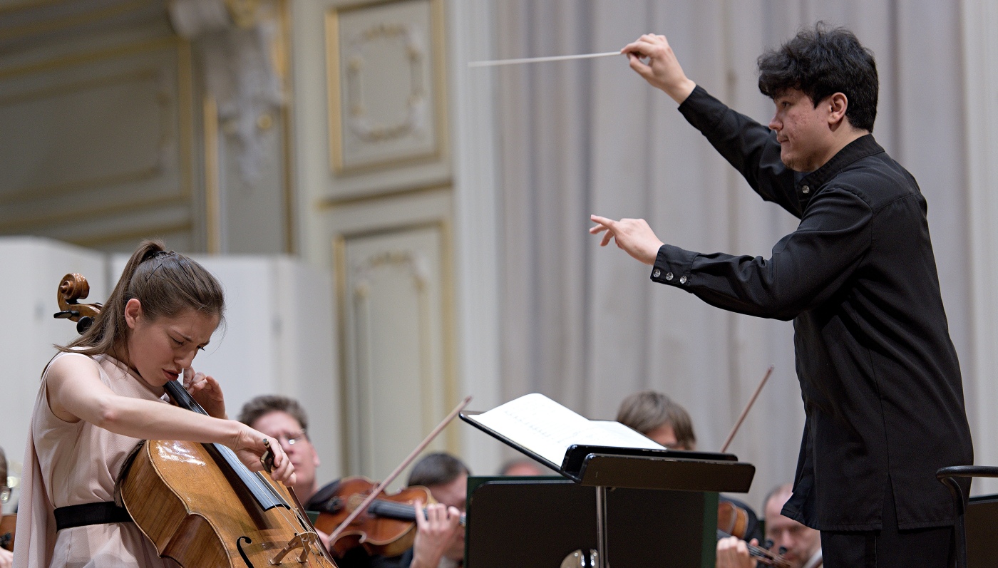 21.04.2016 Slovenská filharmónia; Camille Thomas, Aziz Shokhakimov © Jan Lukas