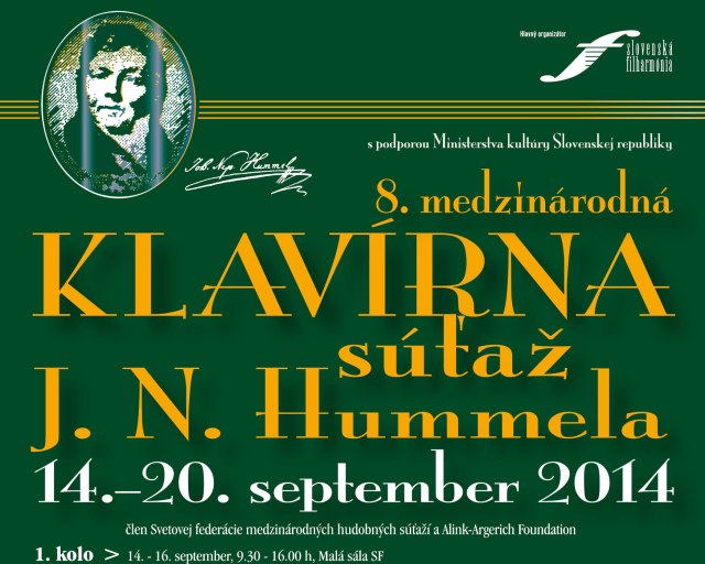 V septembri sa uskutoční 8. medzinárodná klavírna súťaž Johanna Nepomuka Hummela - Hummel_14_A5 